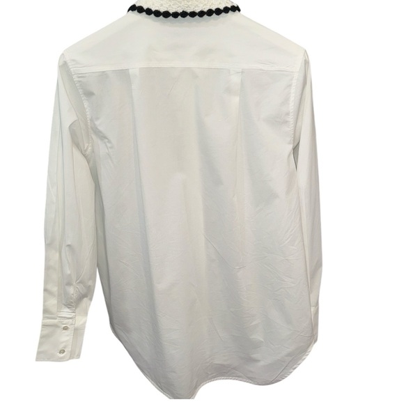 Beatrice .b POPLIN COTTON SHIRT KNITTED COLLAR WHITE Oversized Size US 0 - Picture 5 of 6